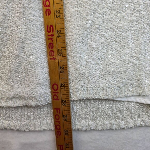 FDJ French Dressing Sequined Tunic Large White Sparkle NYE Dainty Fairy y2k New - Picture 13 of 13